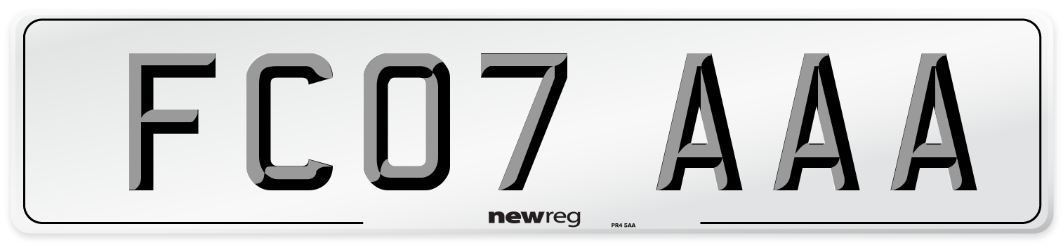 FC07 AAA Number Plate from New Reg